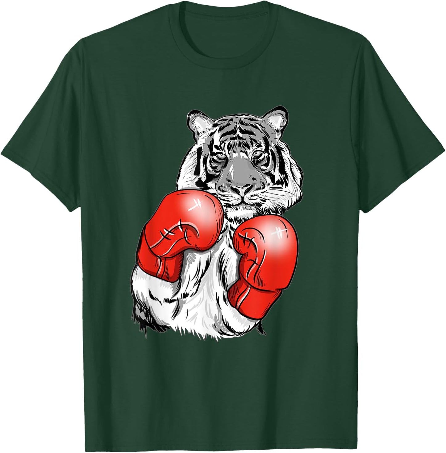 Funny Boxing Tiger With Red Gloves Kids Adults T-Shirt - T-Shirt | Forest
