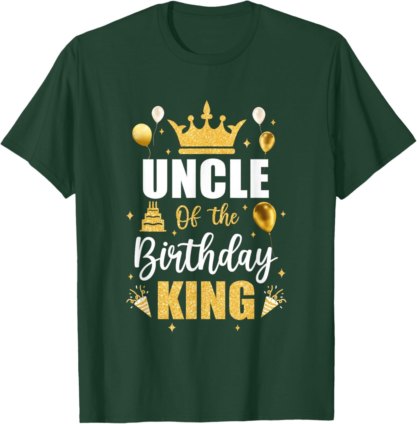 Uncle Of The Birthday King Boys Men Bday Party T-Shirt - T-Shirt | Forest