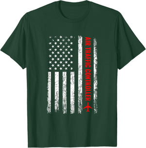 American Flag US, air traffic controller T-Shirt - T-Shirt | Forest