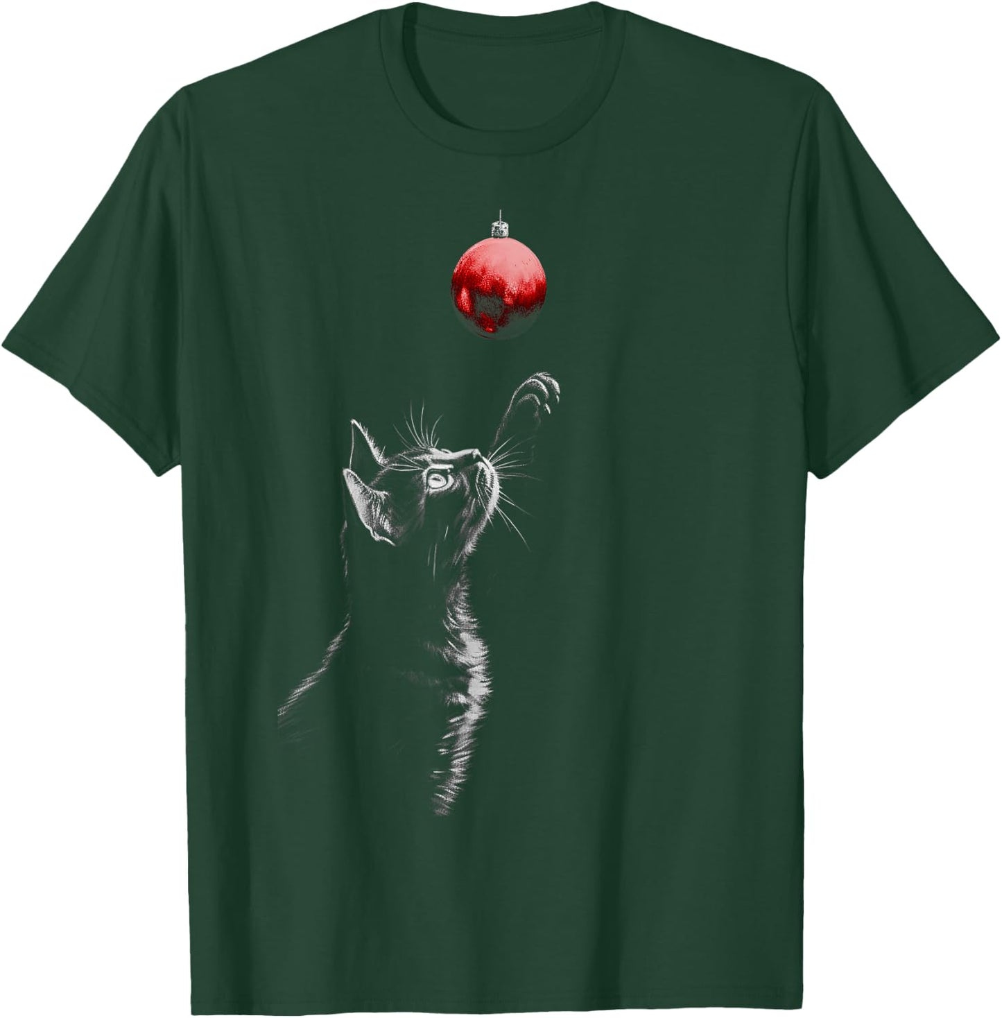 Cat Christmas Baubles Cat Lover Xmas Women Men Kids T-Shirt - T-Shirt | Forest