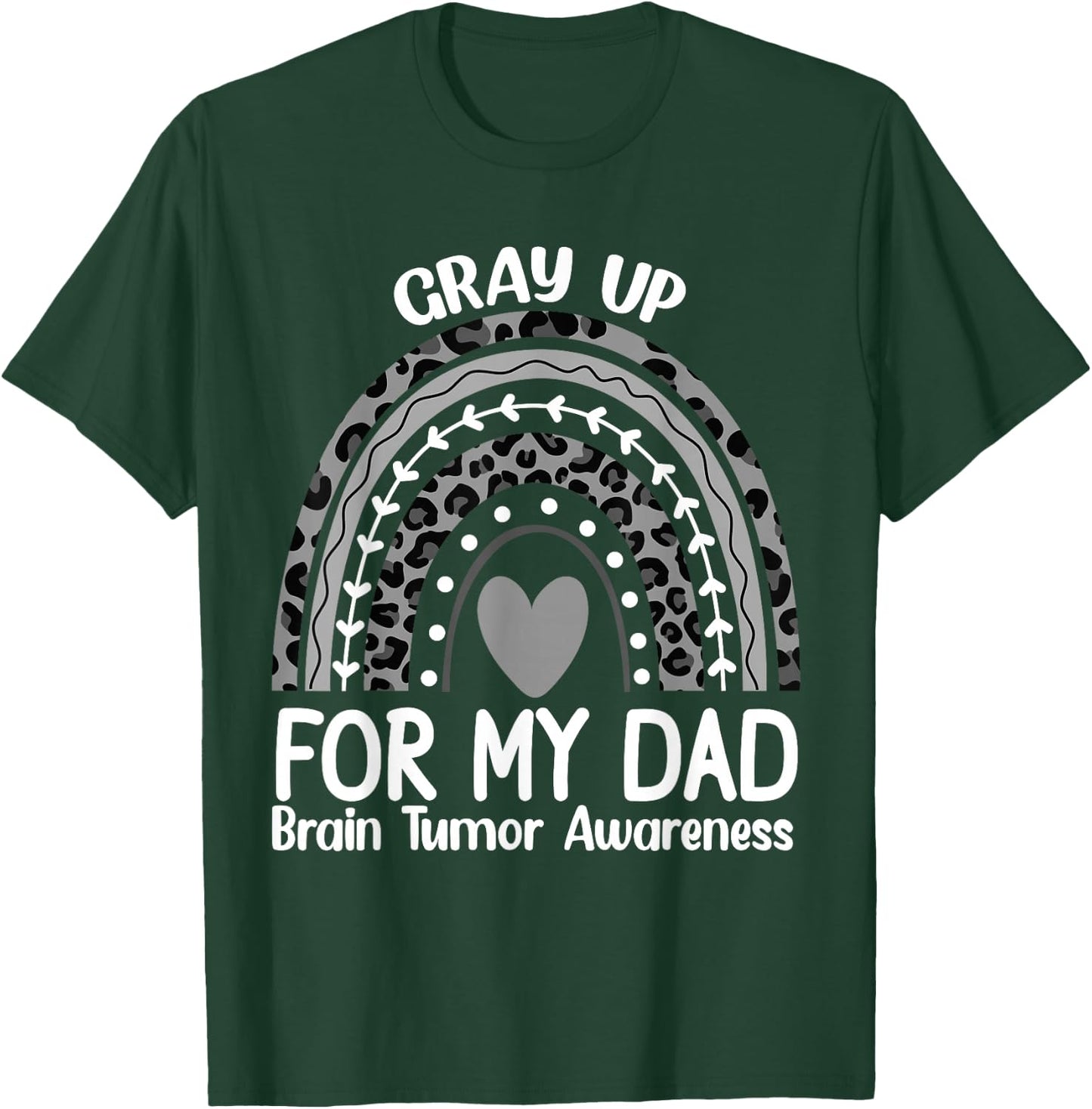 In May We Wear Gray for dad Brain Cancer Awareness Brain T-Shirt - T-Shirt | Forest