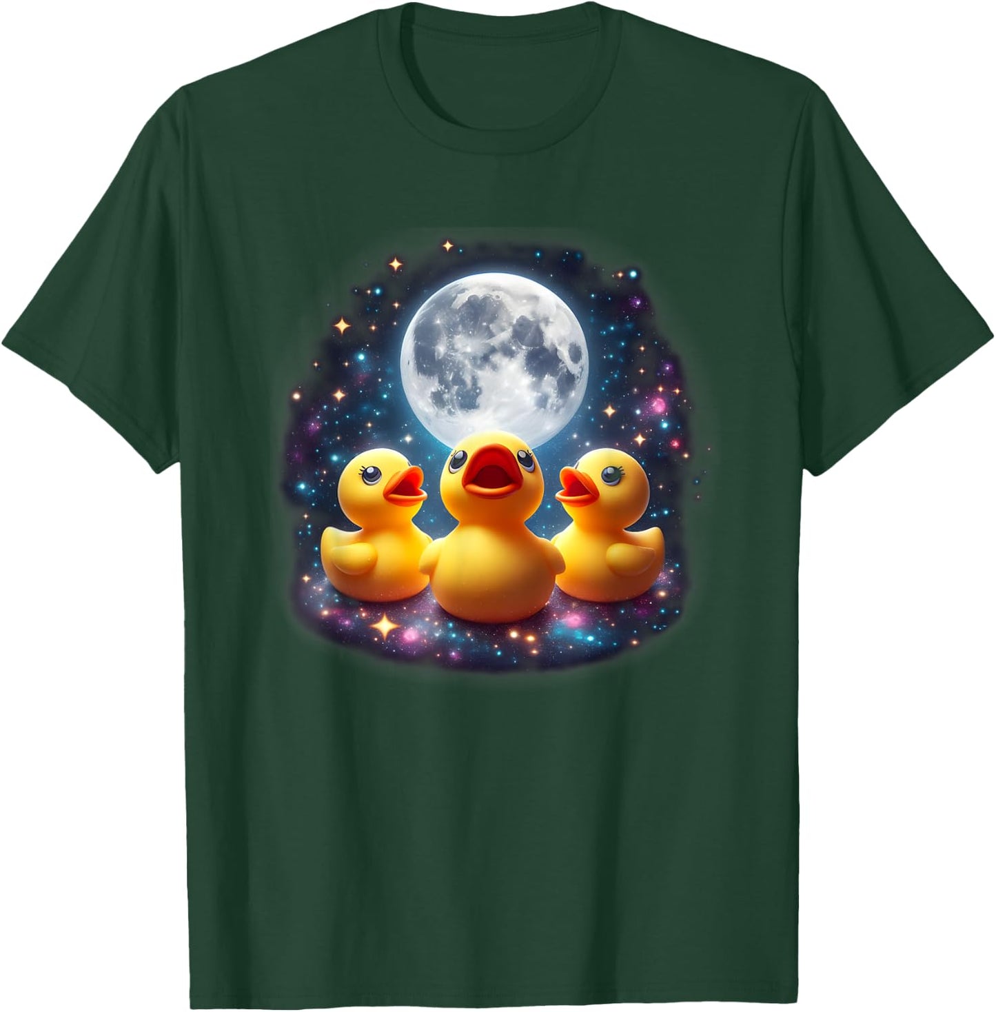 Howling At The Moon - Cute Rubber Duck Weird Funny Gift T-Shirt - T-Shirt | Forest