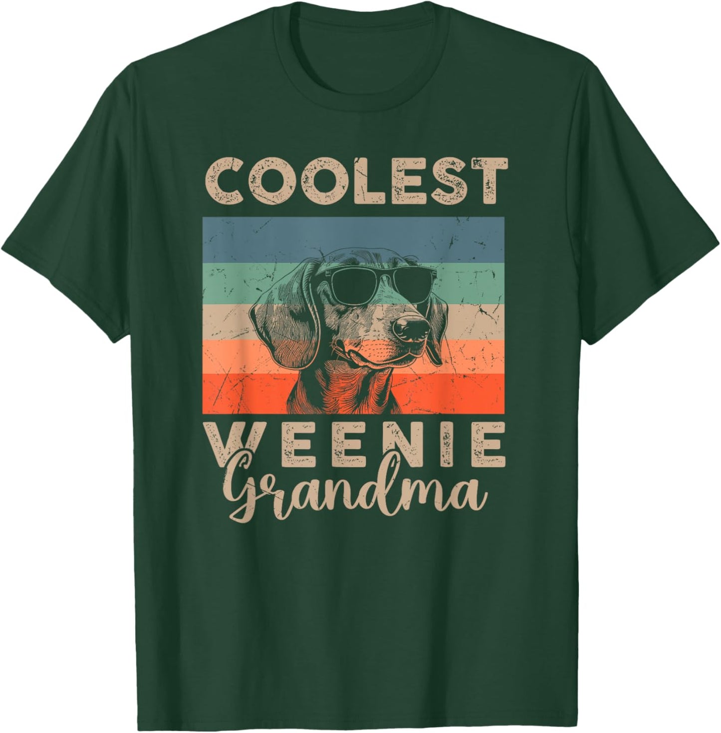 Vintage Weenie Coolest Grandma Gifts Funny Dog Pet T-Shirt - T-Shirt | Forest