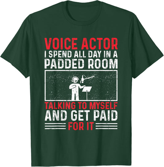Funny Voice-Over Design Voice Actor ,Black,Small T-Shirt - T-Shirt | Forest