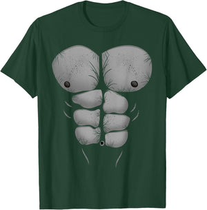Funny Halloween Muscular Ape Gorilla Chest and Abs T-Shirt - T-Shirt | Forest