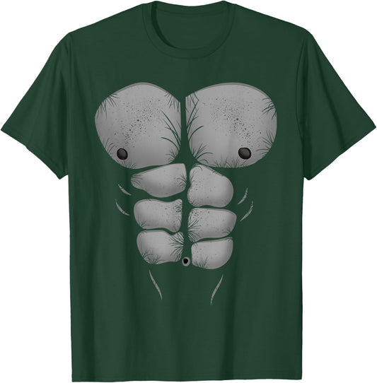 Funny Halloween Muscular Ape Gorilla Chest and Abs T-Shirt - T-Shirt | Forest