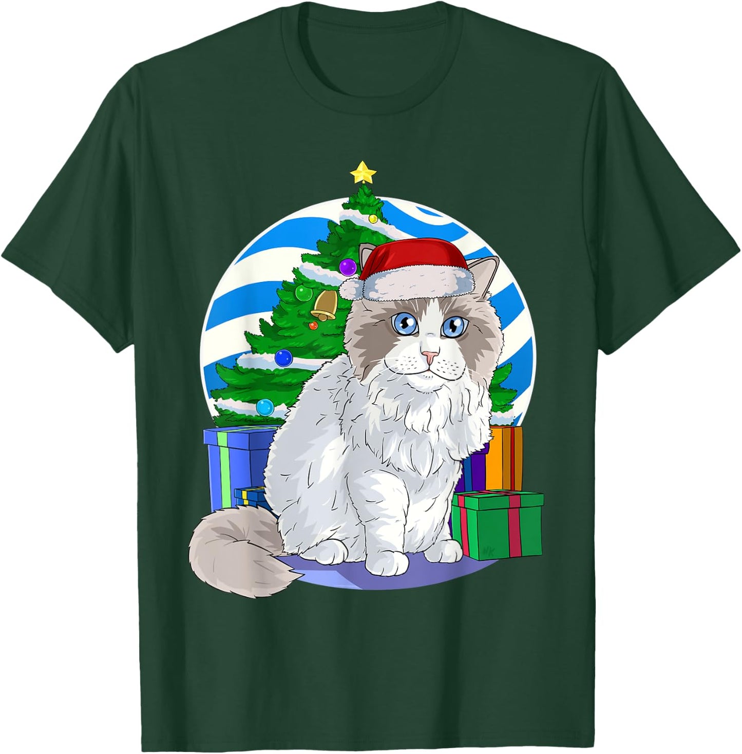 Ragdoll Cat Santa Christmas Tree Decor T-Shirt - T-Shirt | Forest