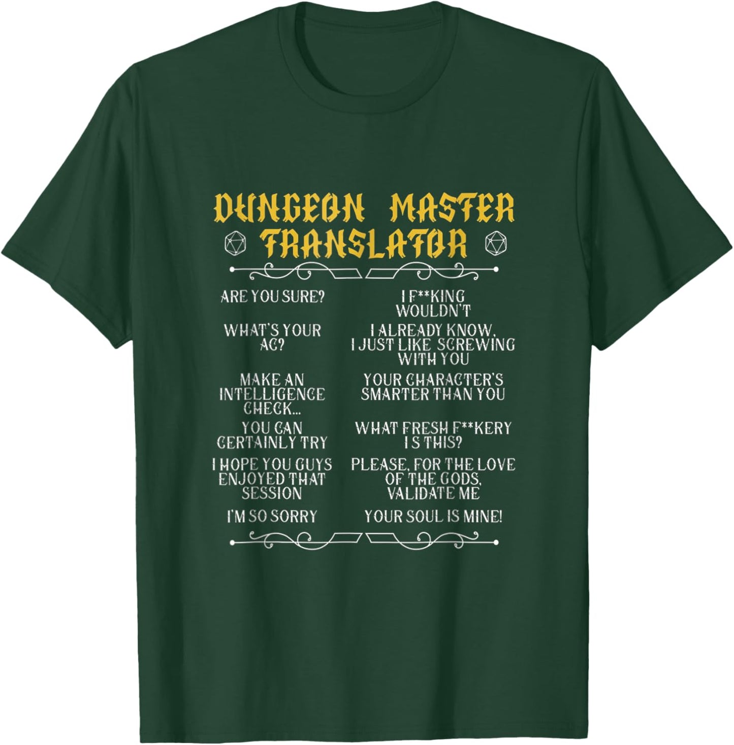 Gaming-Master,Board Game,Role-Playing Game,Player,Dungeon T-Shirt - T-Shirt | Forest