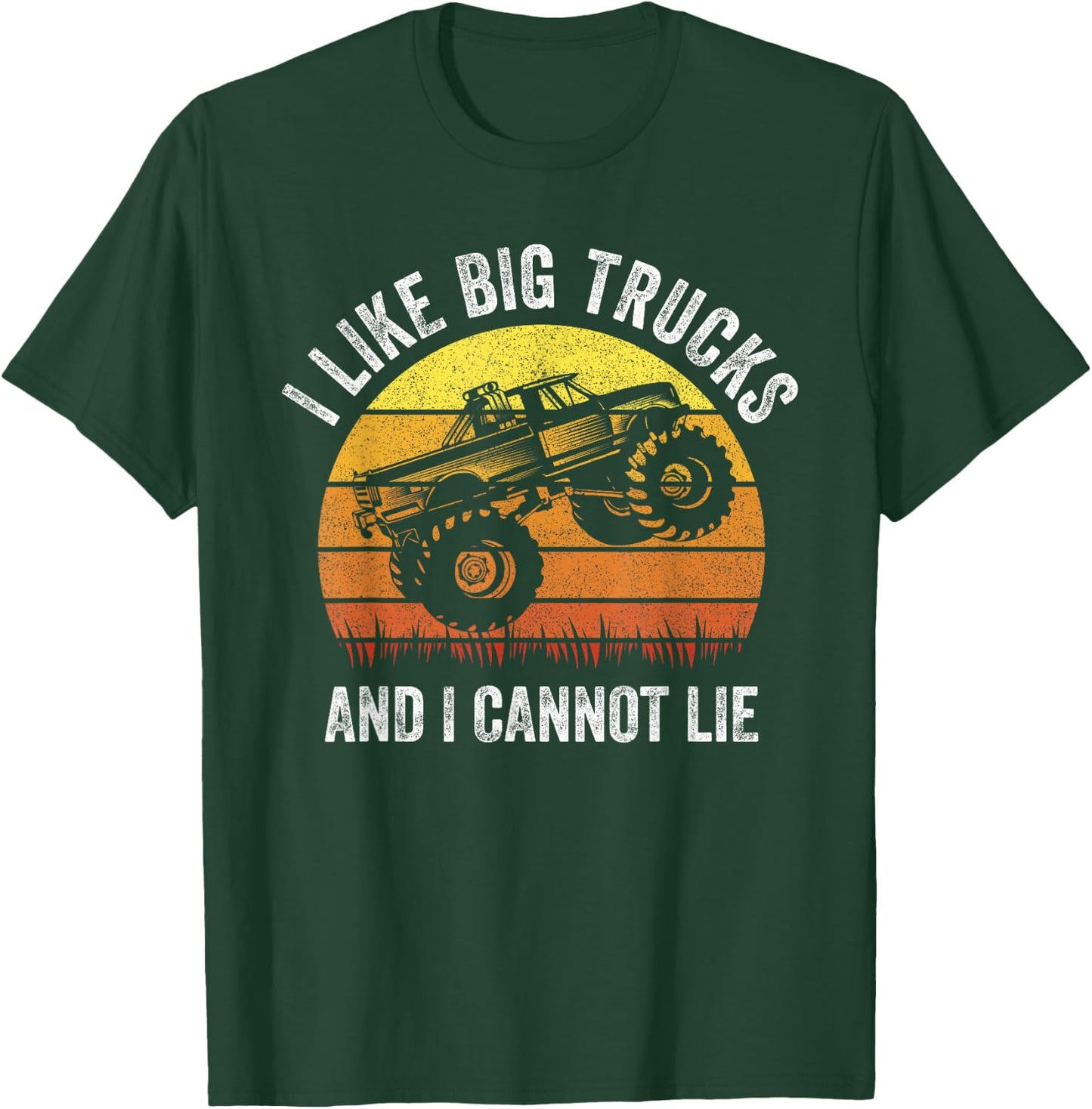 Retro I Like Big Trucks And I Cannot Lie Monstertruck Engine T-Shirt - T-Shirt | Forest