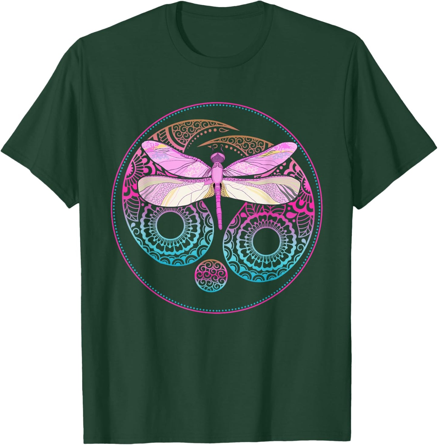 Yin Yang Hippie Dragonfly T-Shirt - T-Shirt | Forest