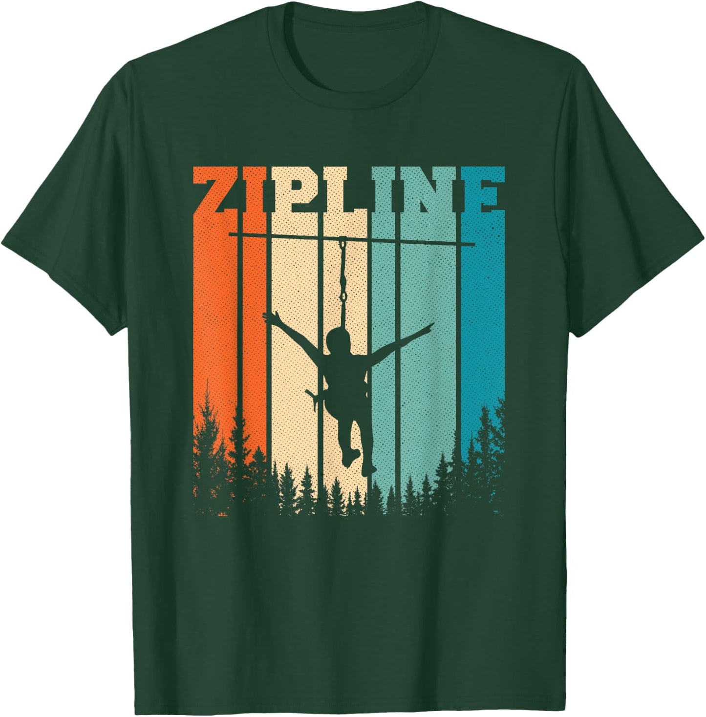 Zip Line Zipline Adventure Vintage Ziplining Ziplines T-Shirt - T-Shirt | Forest
