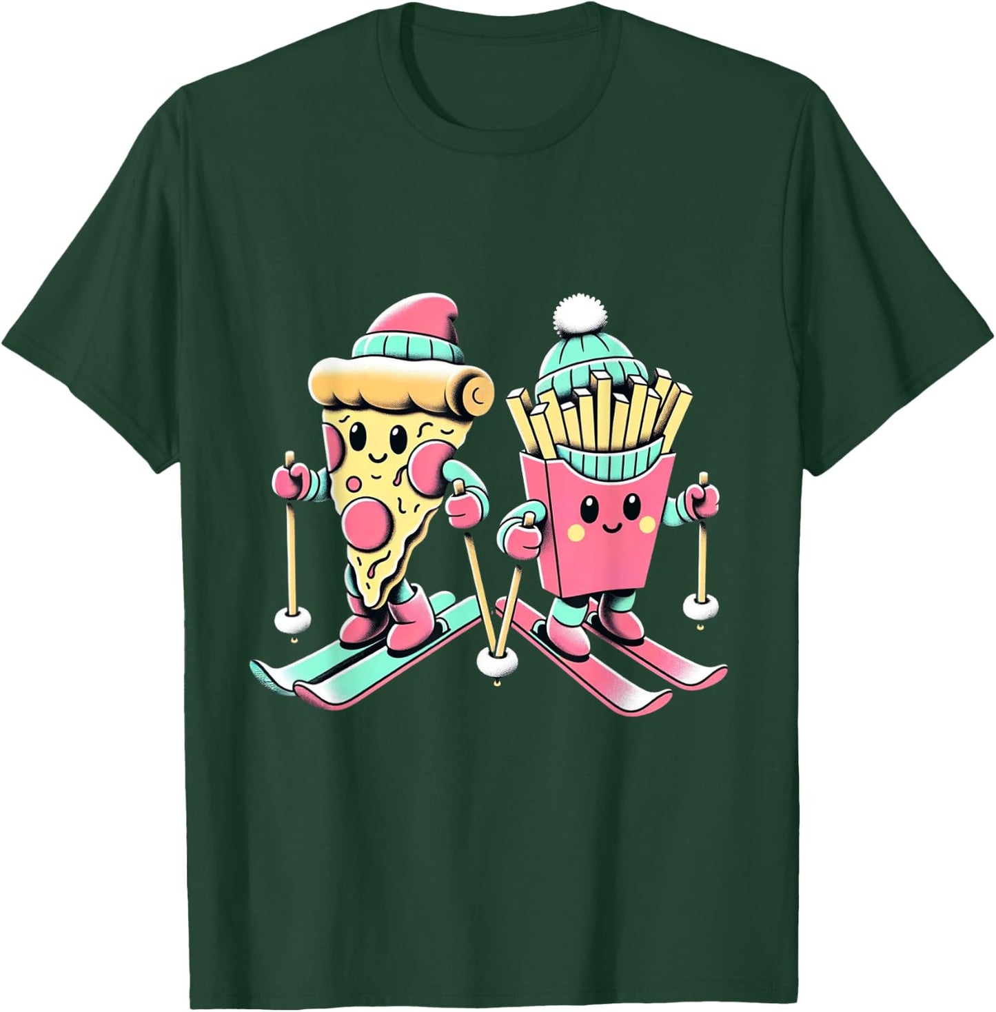 SKI LOVER PIZZA and Fries T-Shirt - T-Shirt | Forest