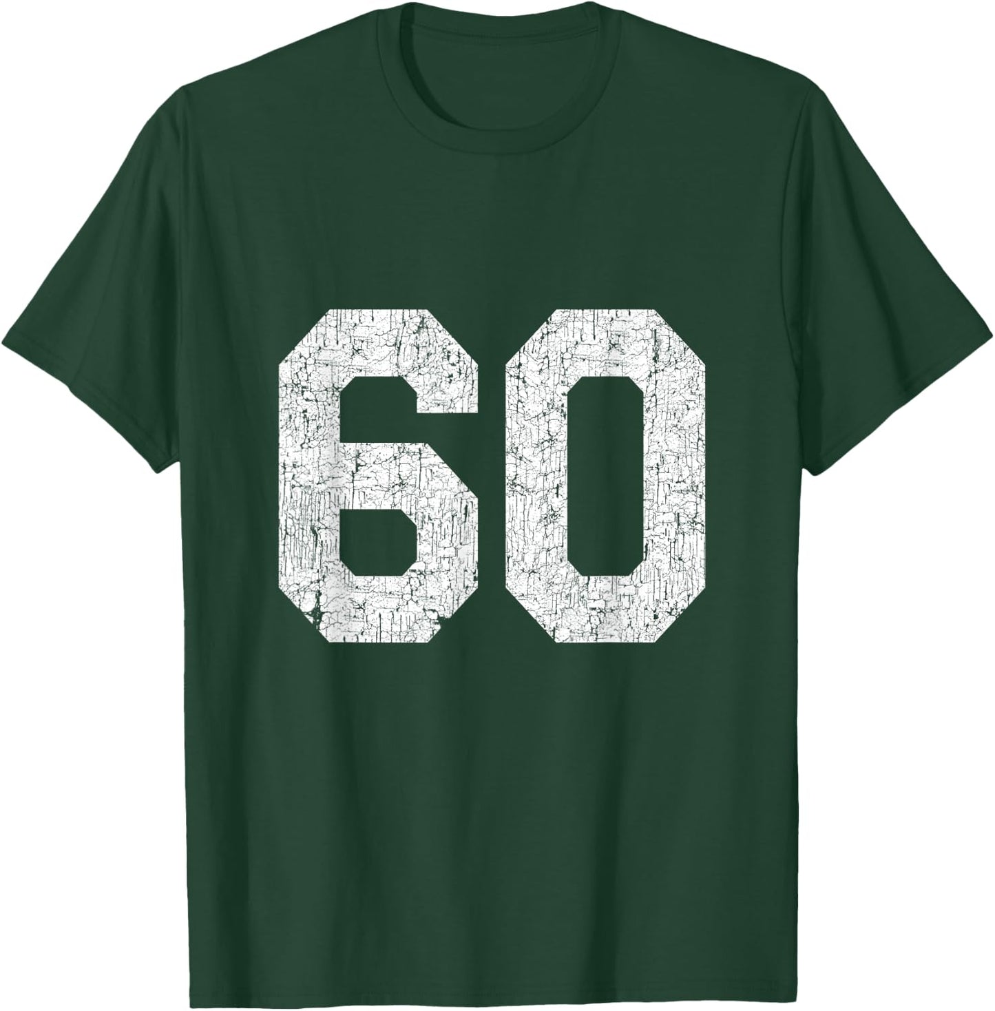 #60 Jersey Uniform Varsity Sports Number, 60th Birthday T-Shirt - T-Shirt | Forest