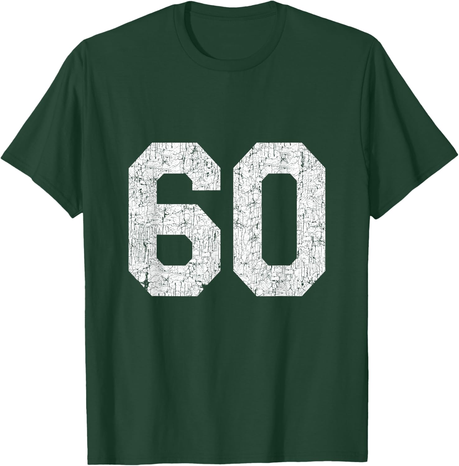 #60 Jersey Uniform Varsity Sports Number, 60th Birthday T-Shirt - T-Shirt | Forest