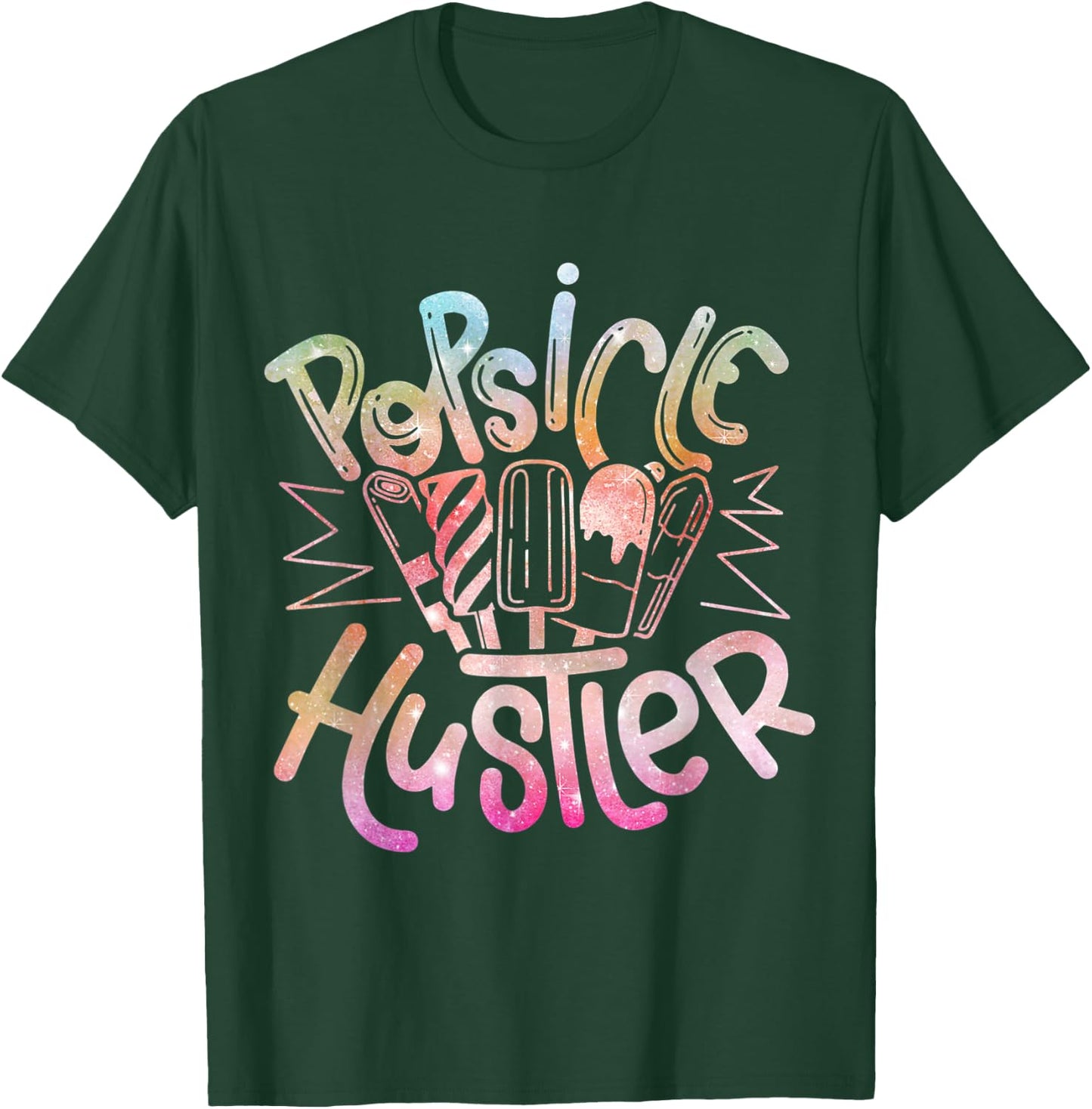 Funny Ice Cream Retro Popsicle Hustler Men Women Kids T-Shirt - T-Shirt | Forest