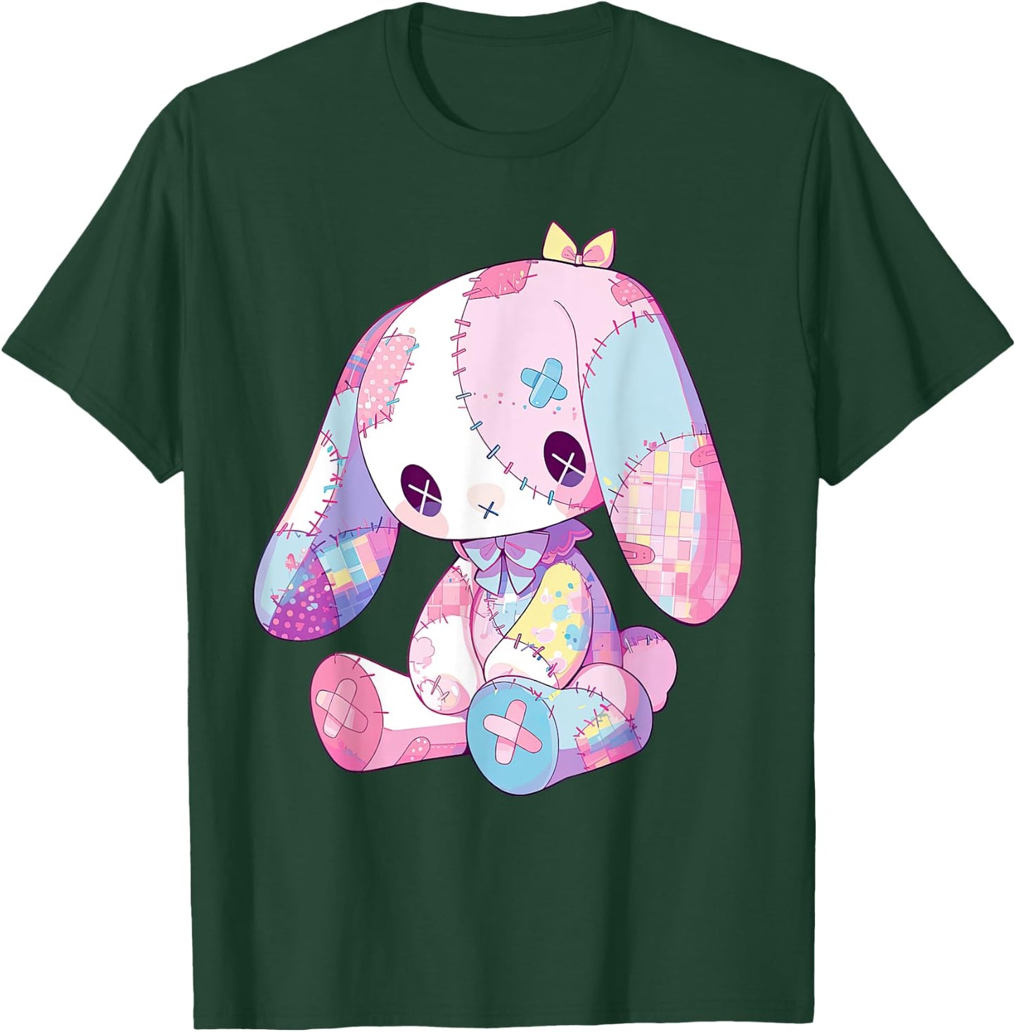 Kawaii Pastel Goth Creepy Cute Witchy Sad Zombie Pink Bunny T-Shirt - T-Shirt | Forest