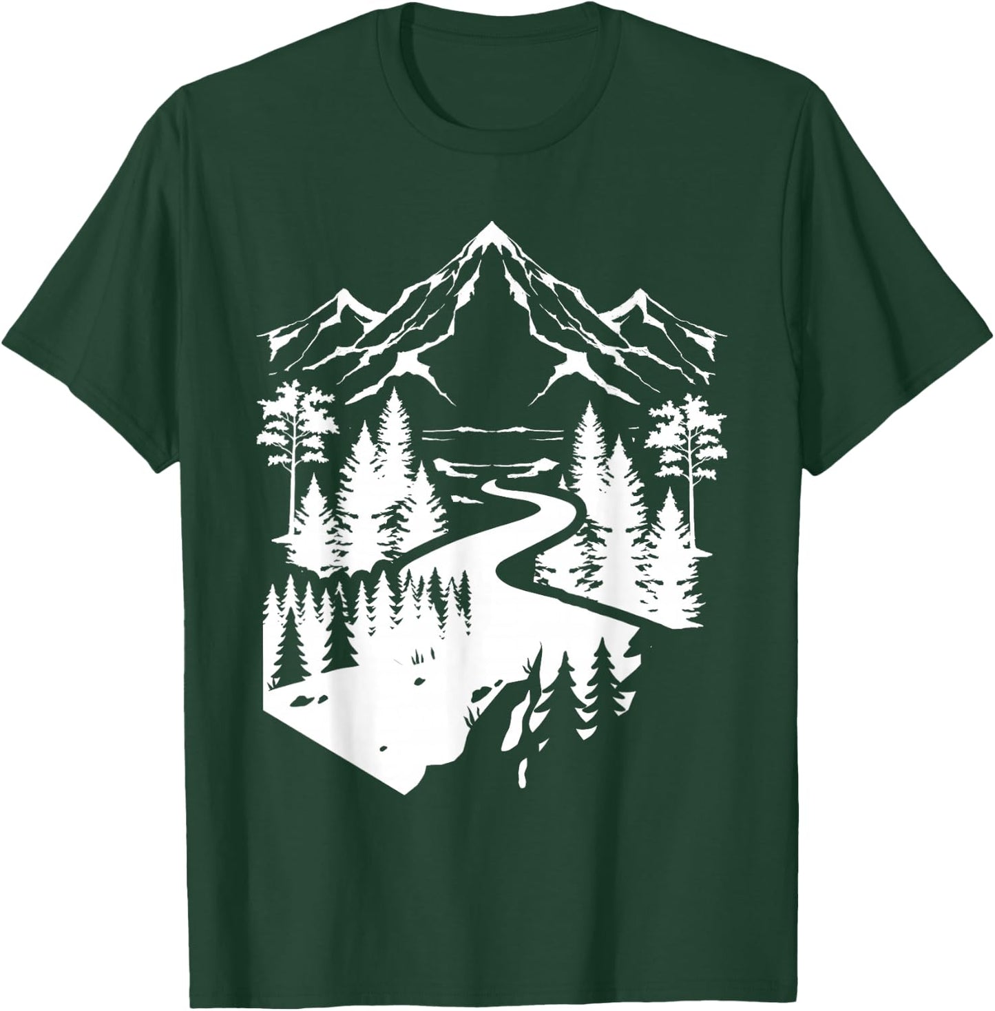 Outdoor Nature Mountain Hiker Forest Path Tree Hiking T-Shirt - T-Shirt | Forest