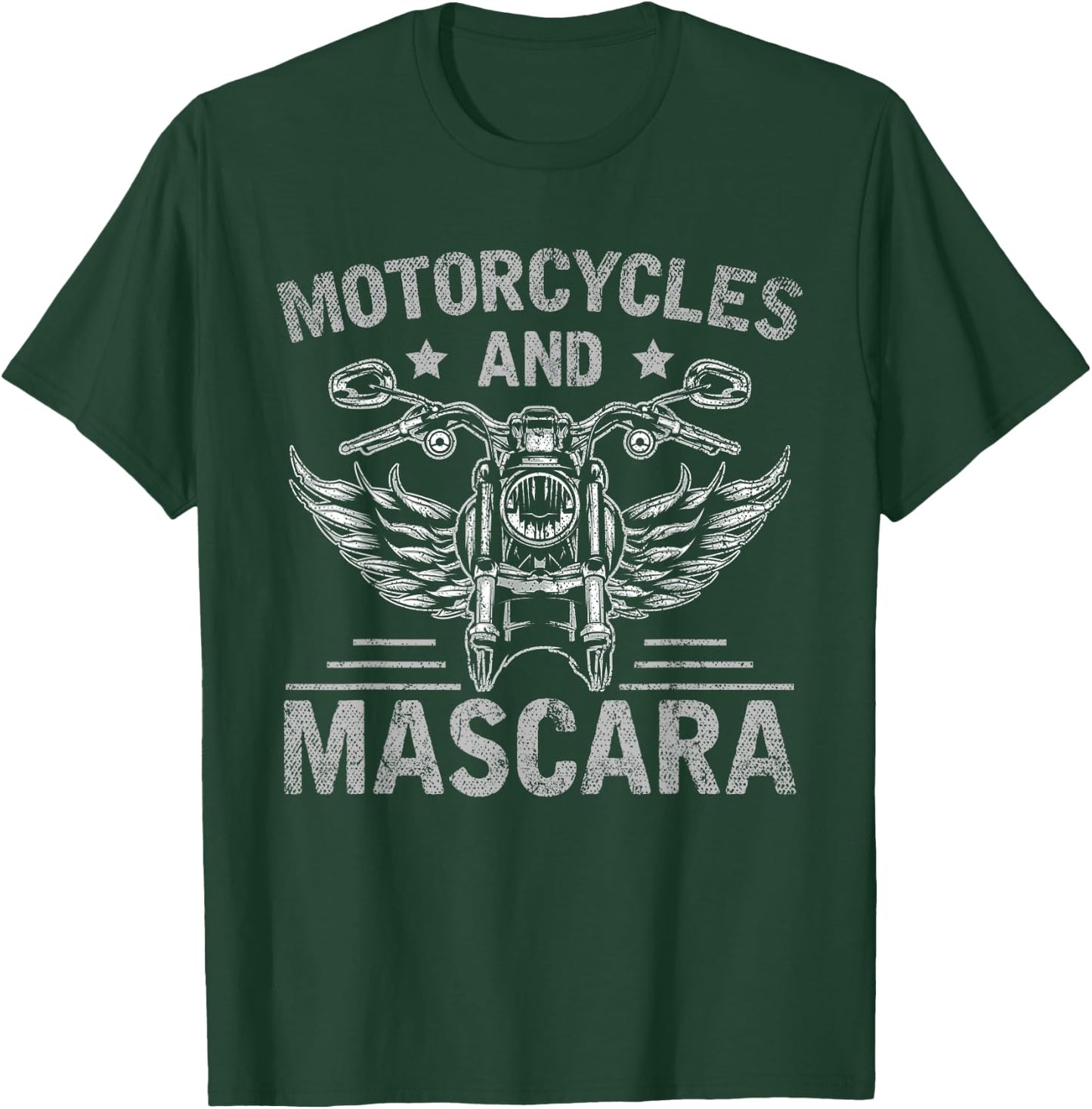 Motorcycles and Mascara Funny Women Gift Biker T-Shirt - T-Shirt | Forest