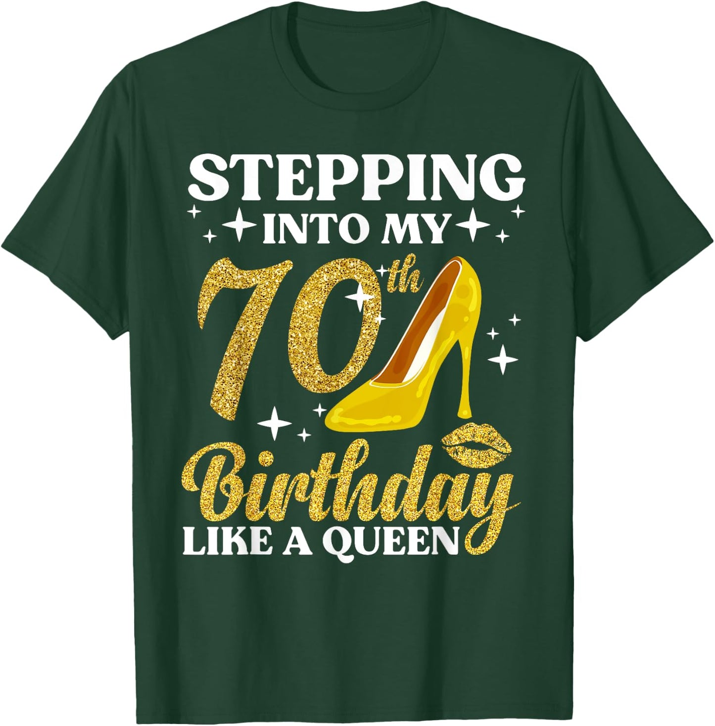 70th Birthday Art Ladies Girls Turning 70 Gag Idea T-Shirt - T-Shirt | Forest