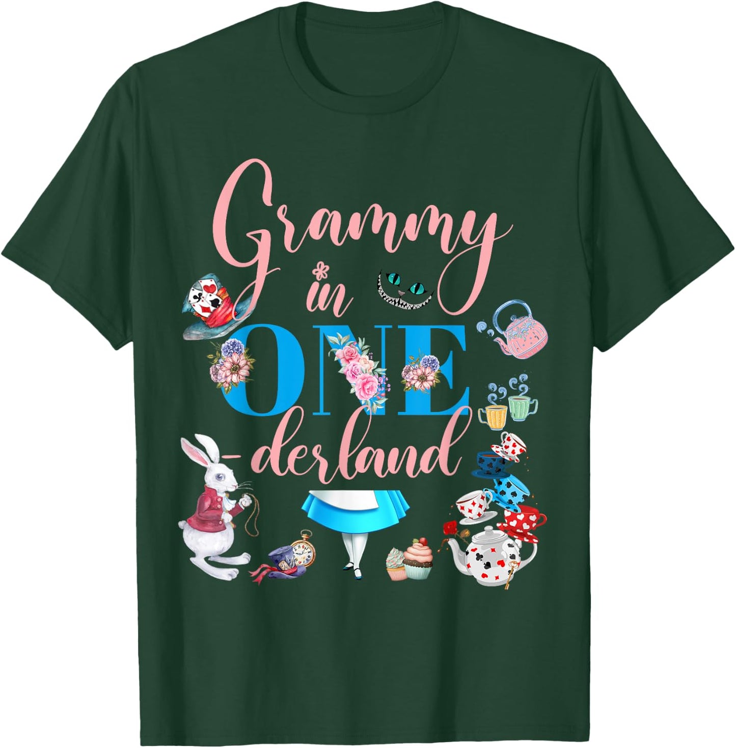 Alice in ONEderland Family Grammy Of The Birthday Girl T-Shirt - T-Shirt | Forest