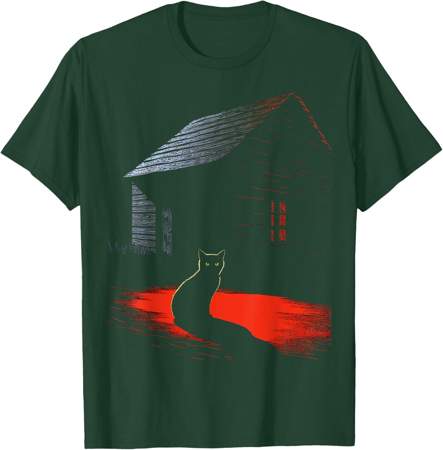 Cat Illustration Art Animal Graphic Motif Cat Women Kids T-Shirt - T-Shirt | Forest