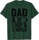Dad of 1 Boy & 2 Girls Gifts Daddy of 3 Kids T-Shirt - T-Shirt | Forest