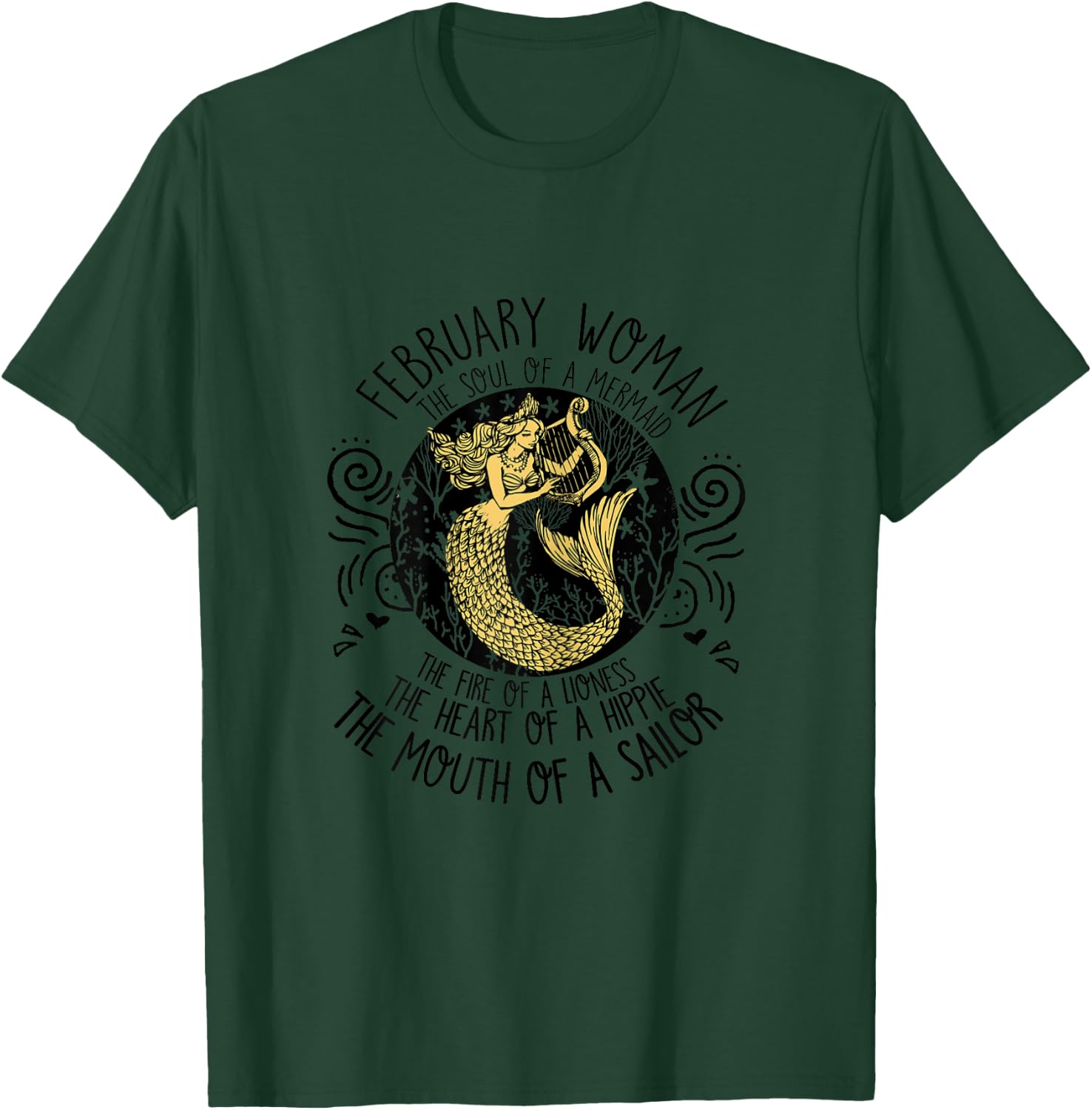 February girl The Soul Of A Mermaid January Birthday T-Shirt - T-Shirt | Forest