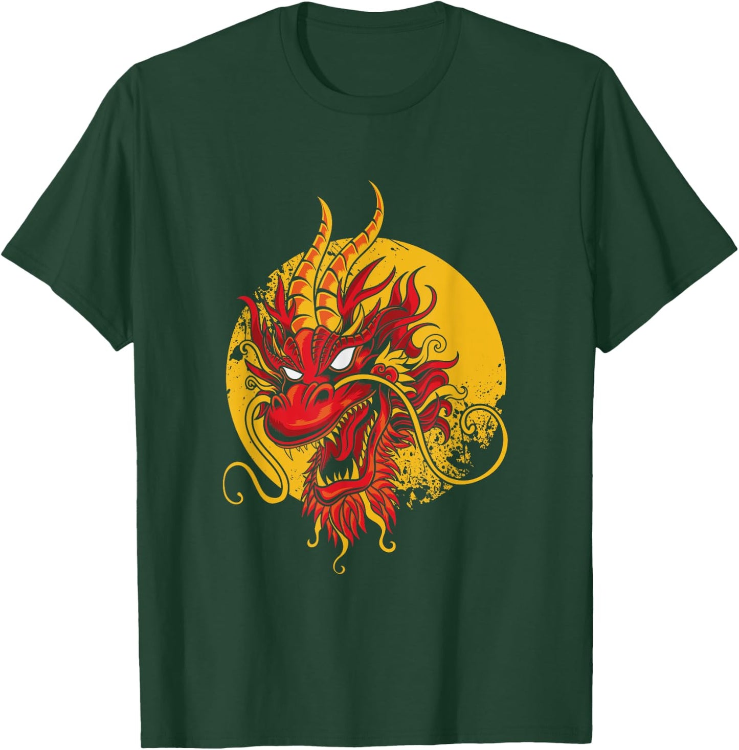 Angry Dragon Head Mythical Creature Sci Fi Science Fiction T-Shirt - T-Shirt | Forest