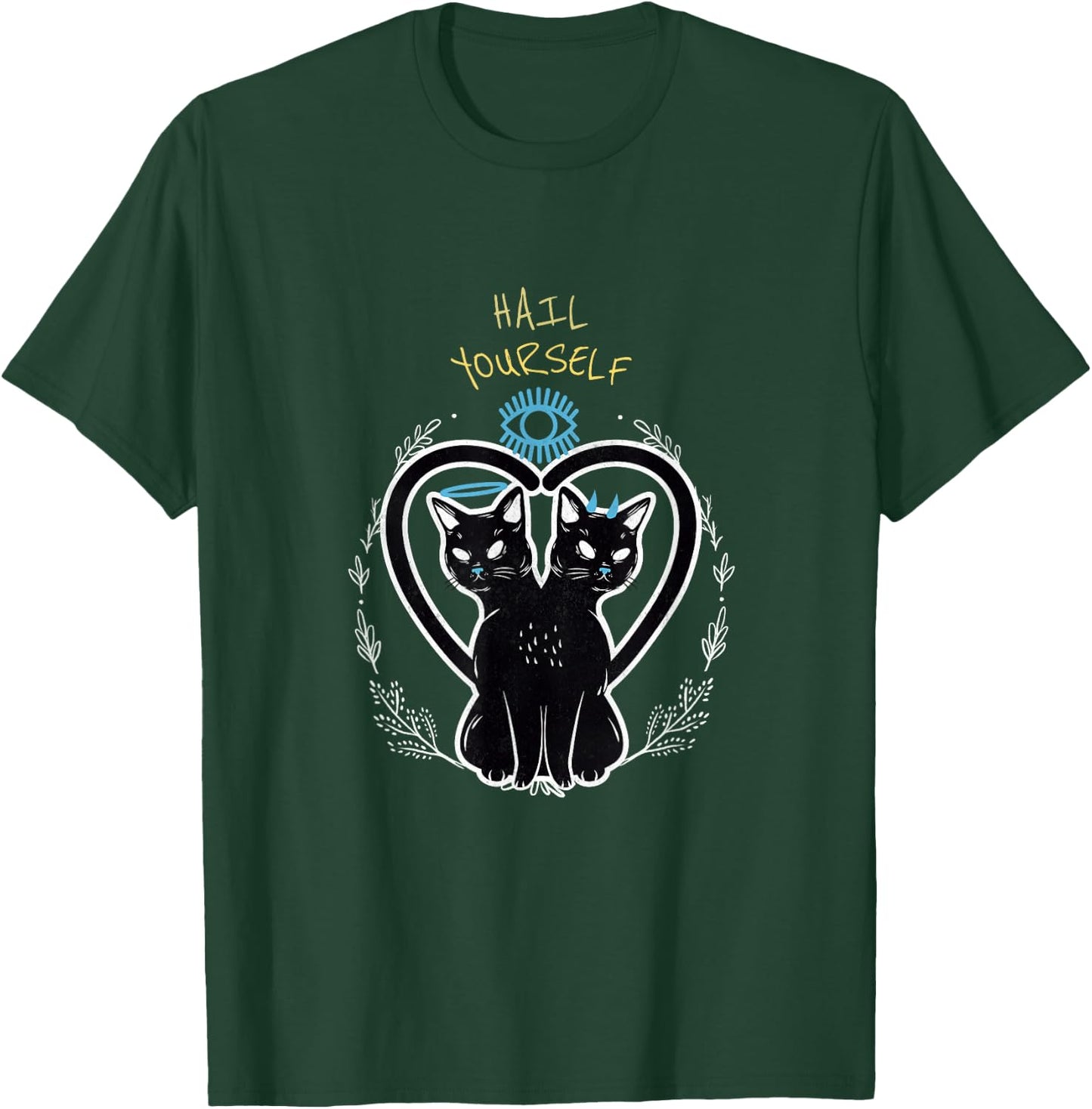 Cats from Hell Women's Hail Yourself Last Podcast on the Left Evil Cats LPOTL - Black, Small, Short Sleeve, Classic Fit, Cotton 60% Polyester 40% T-Shirt - T-Shirt | Forest