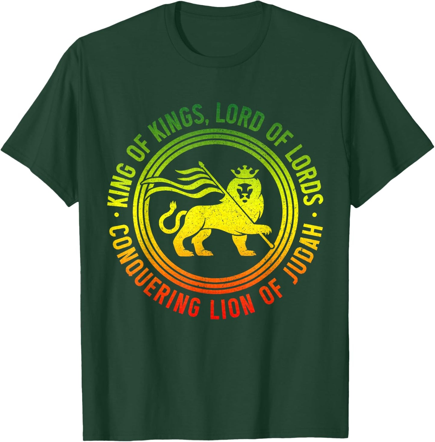 Lion Of Judah Reggae Music Rastafari Hebrew Israelite T-Shirt - T-Shirt | Forest