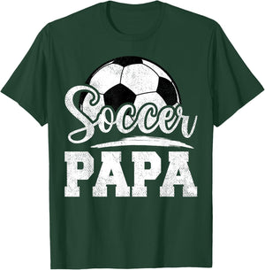 Soccer Papa Soccer Player Game Day Father's Day T-Shirt - T-Shirt | Forest