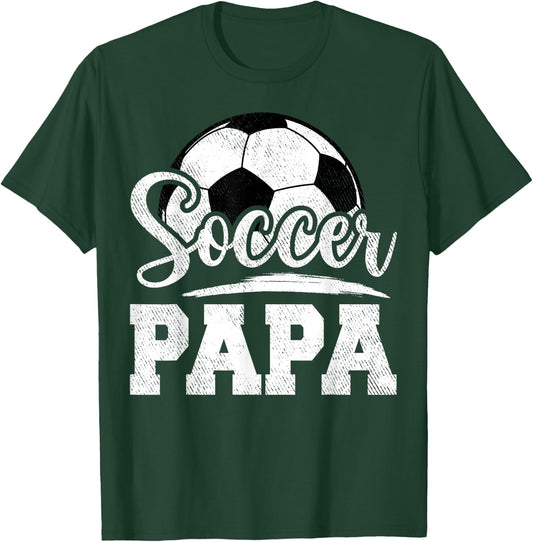 Soccer Papa Soccer Player Game Day Father's Day T-Shirt - T-Shirt | Forest