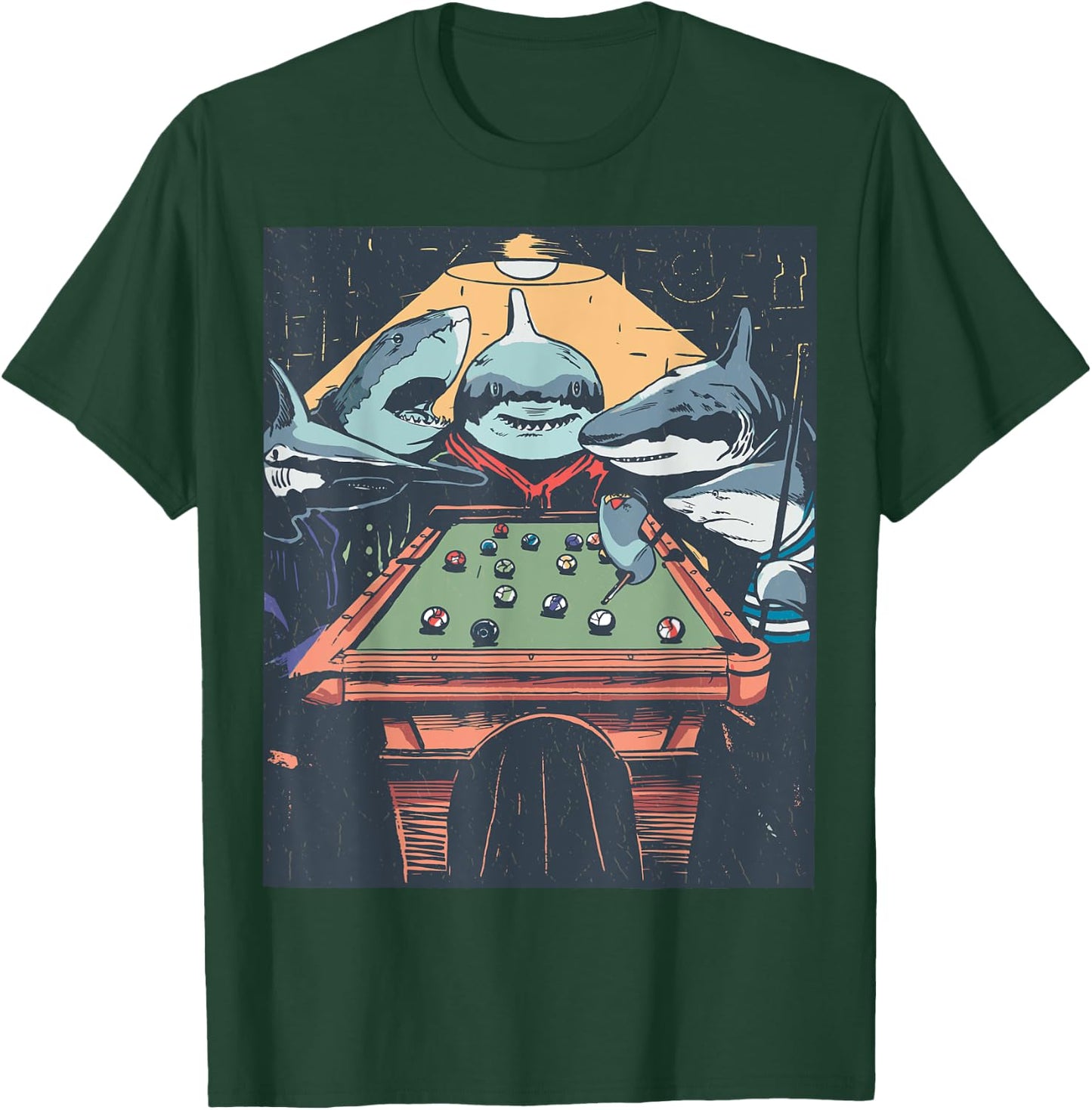 Sharky Billiards Crew - Pool Sharks T-Shirt - T-Shirt | Forest
