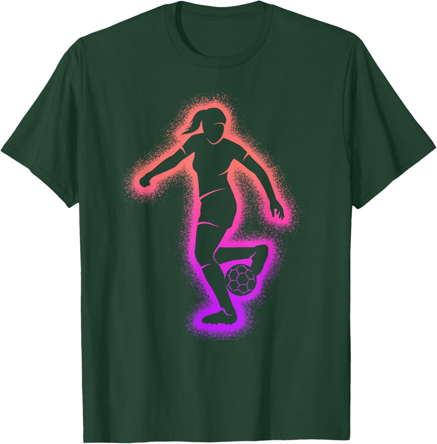 Soccer Player Game Women Kids Girls Soccer T-Shirt - T-Shirt | Forest