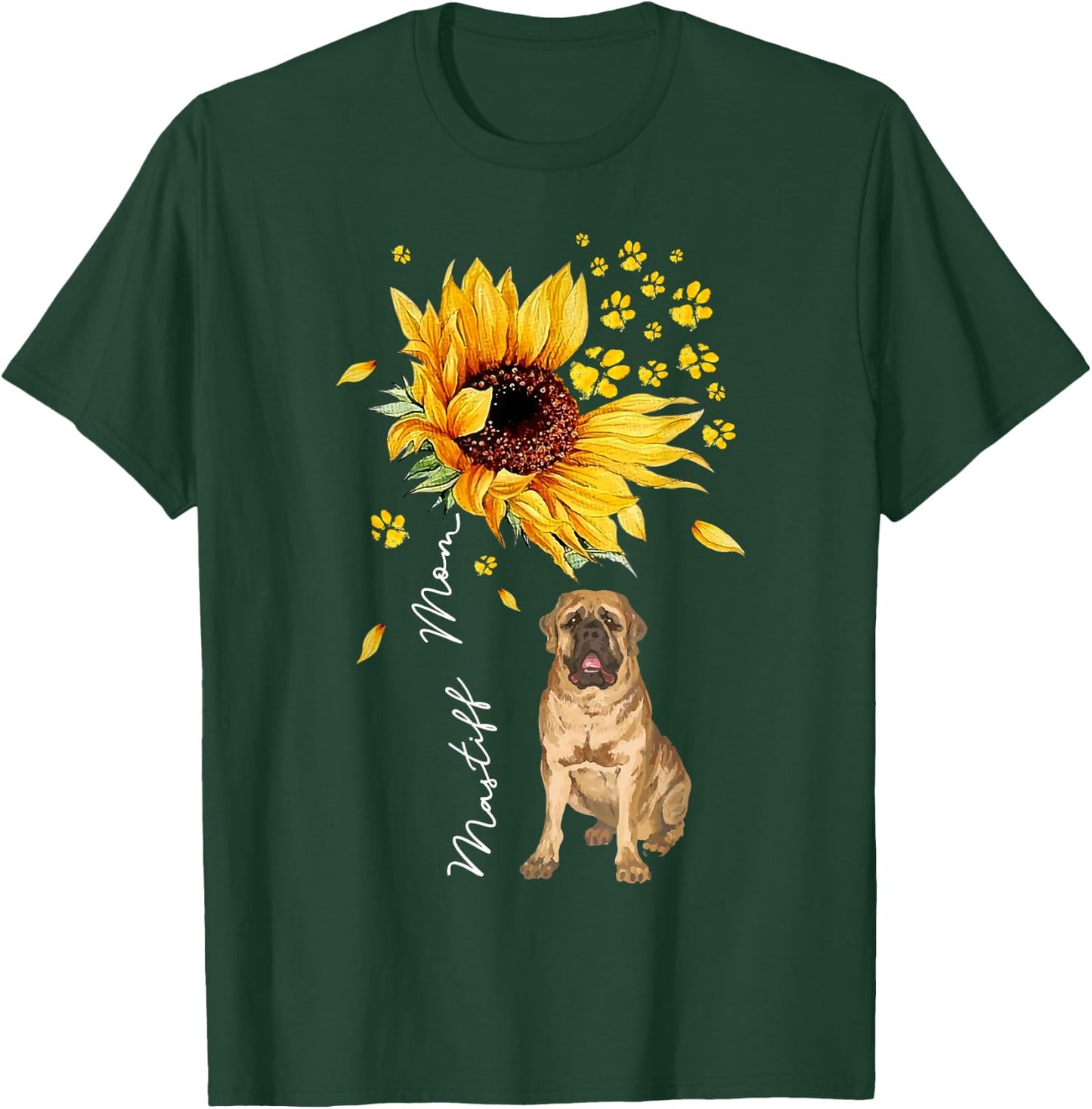 Sunflower Mastiff Mom Dog Lover Mother's Day T-Shirt - T-Shirt | Forest