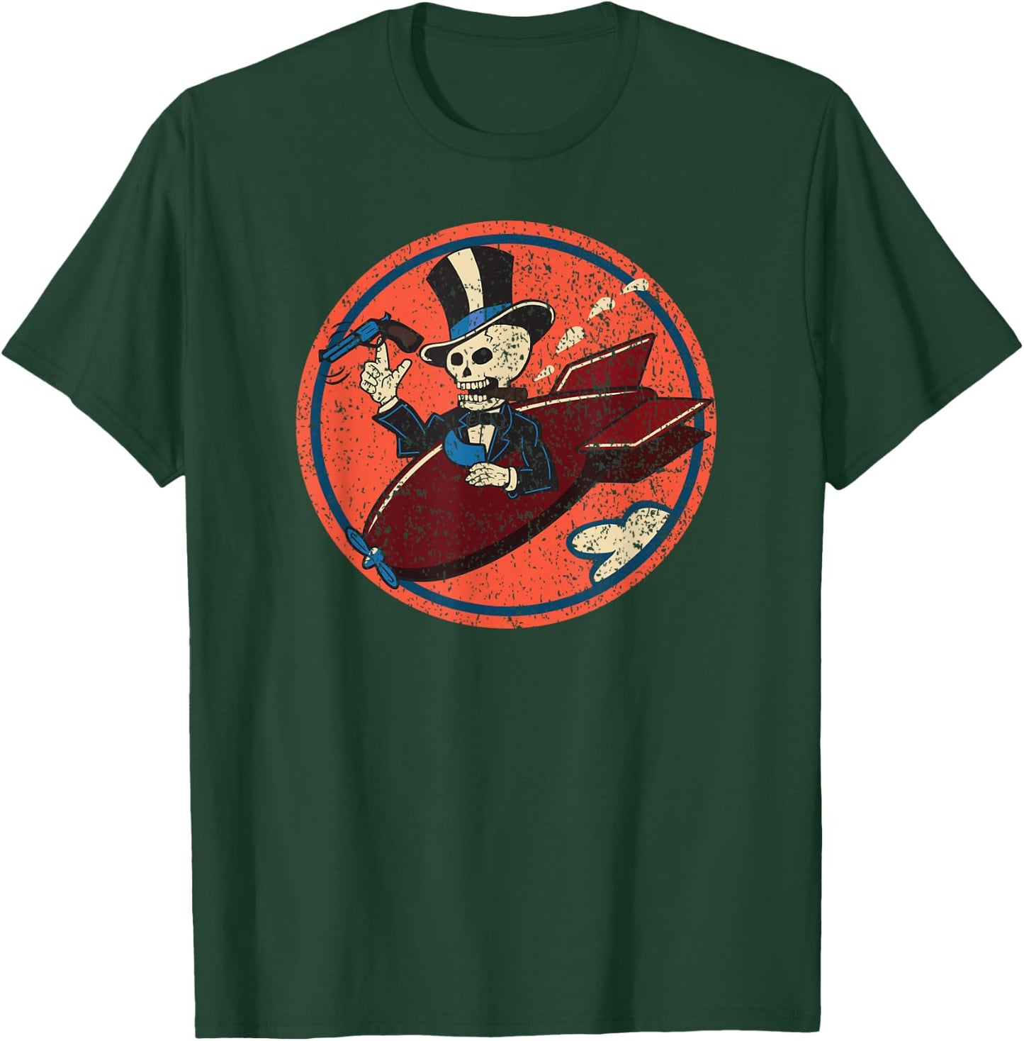 World War I 85 Bomb Squadron Pilot Training Skeleton T-Shirt - T-Shirt | Forest