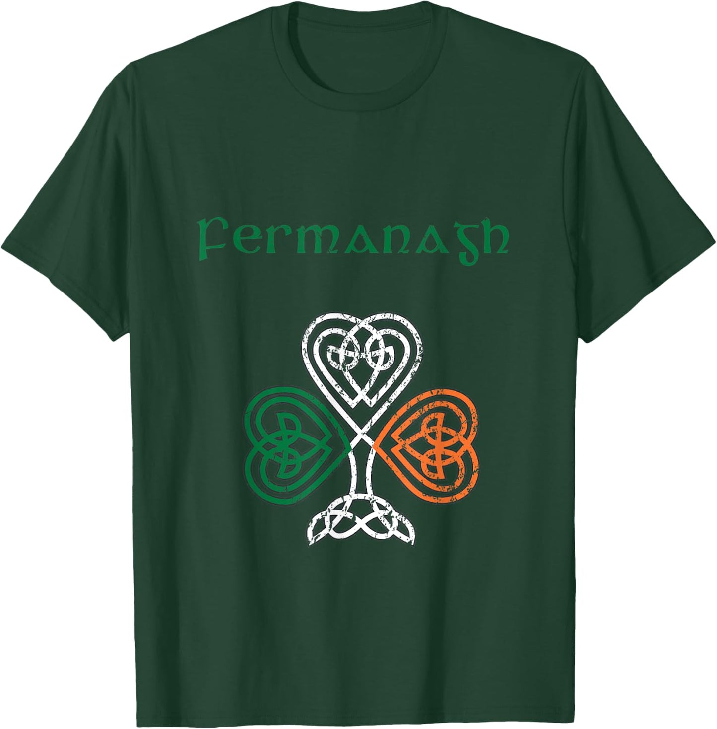 County Fermanagh Shamrock Ireland Flag, craic and ceol T-Shirt - T-Shirt | Forest