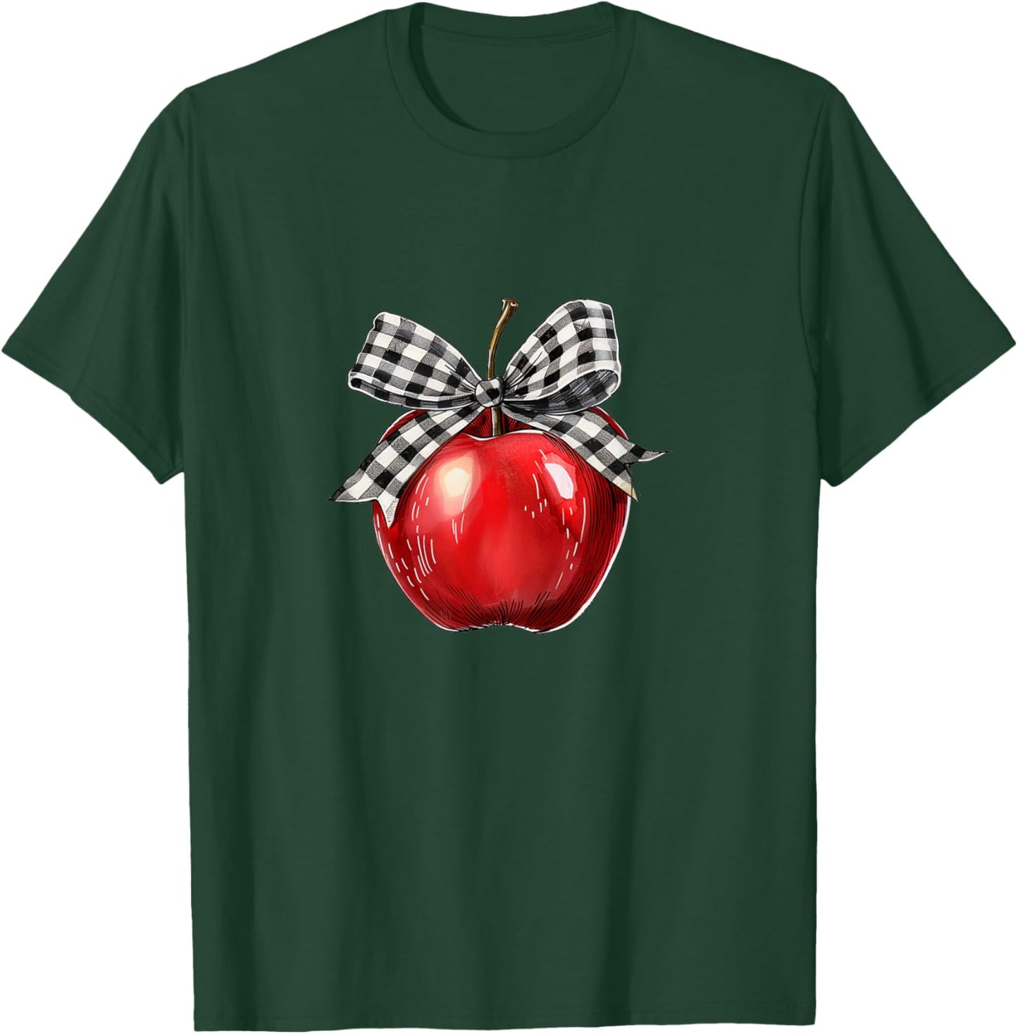 Teacher Apple Coquette Bow T-Shirt - T-Shirt | Forest