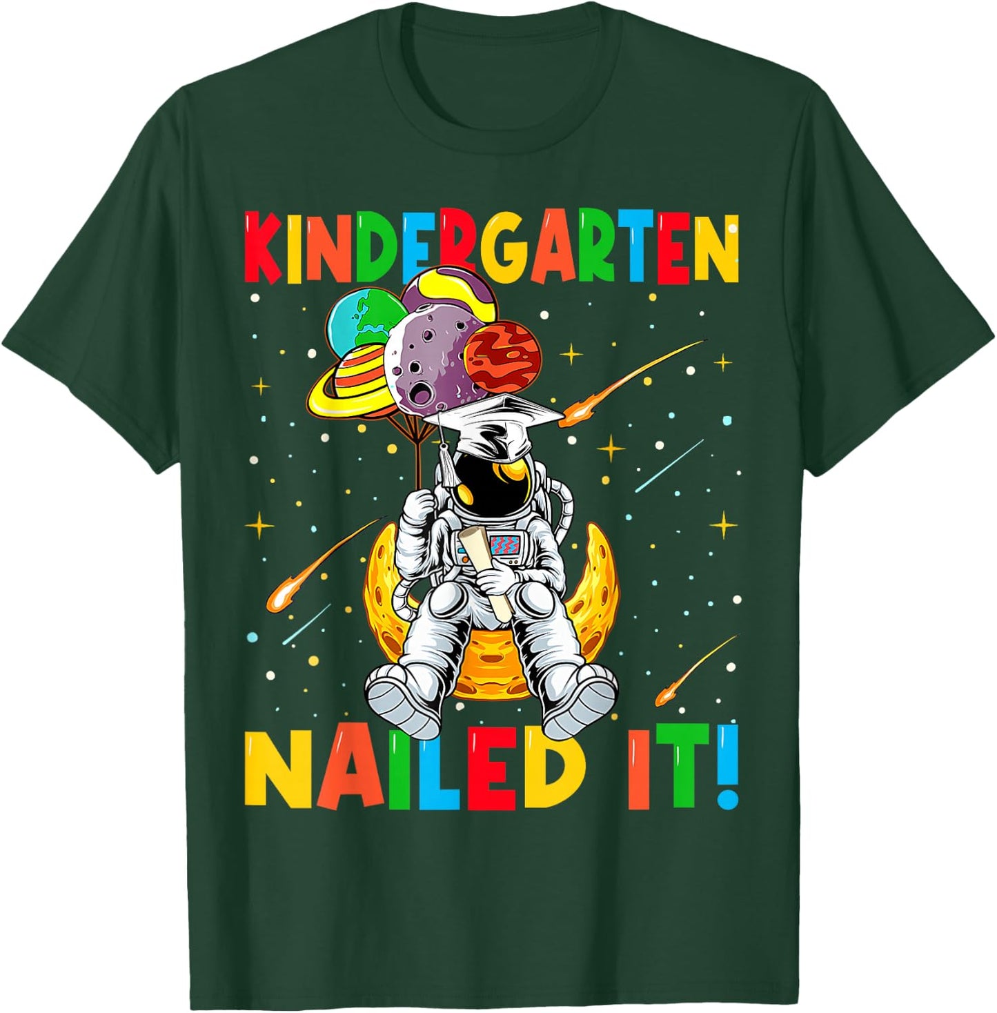 Astronaut Space Kindergarten Graduation Cap Gifts for Kids T-Shirt - T-Shirt | Forest