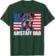 Amstaff Dad American Staffordshire US Flag 4th of July Women Kids Men T-Shirt - T-Shirt | Forest