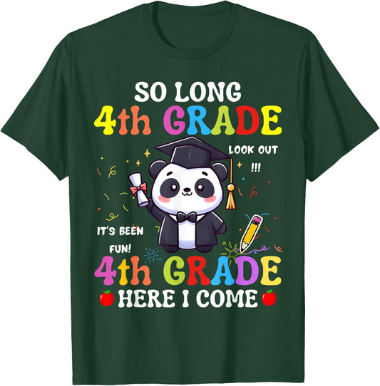 So Long 4th Grade 5th Grade Here I Come Panda Graduation T-Shirt - T-Shirt | Forest