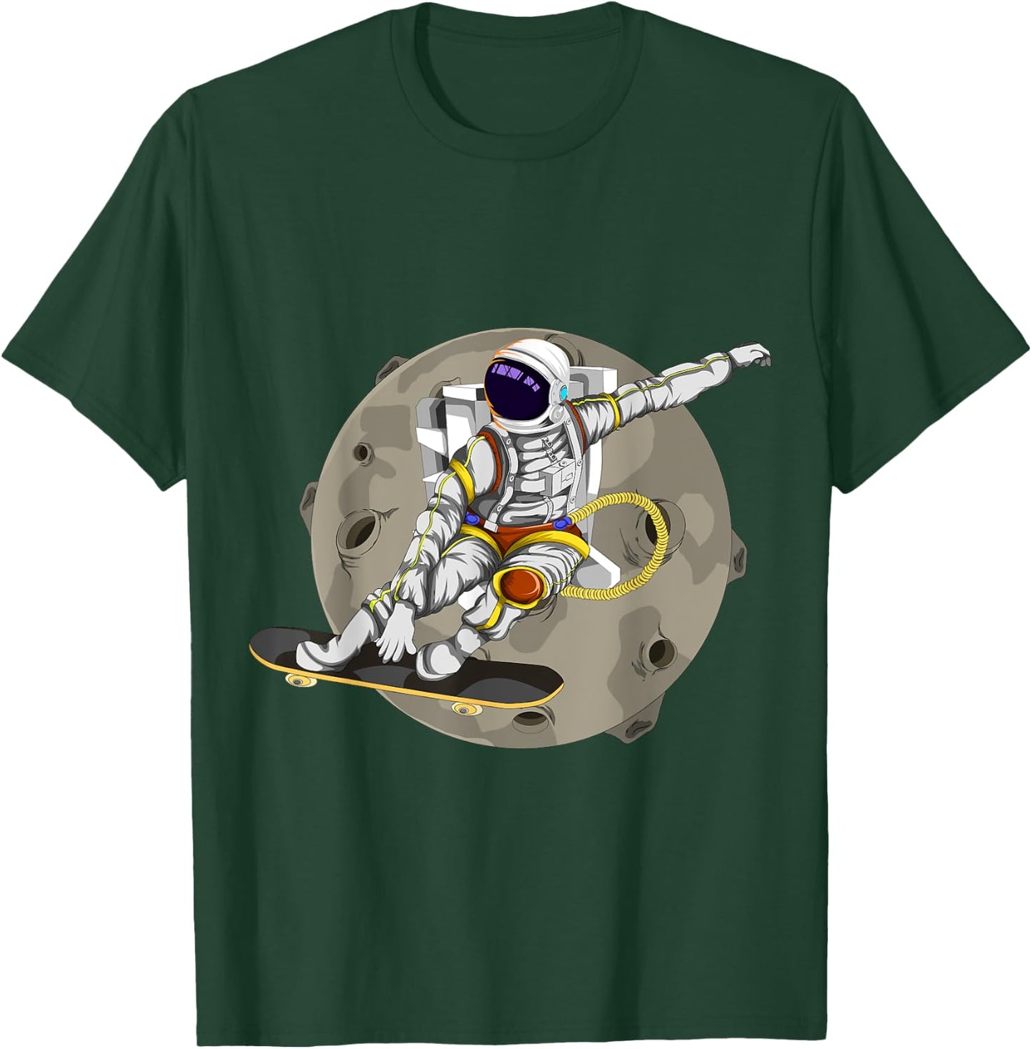 Planets Skateboard Men Boys Kids Astronaut T-Shirt - T-Shirt | Forest