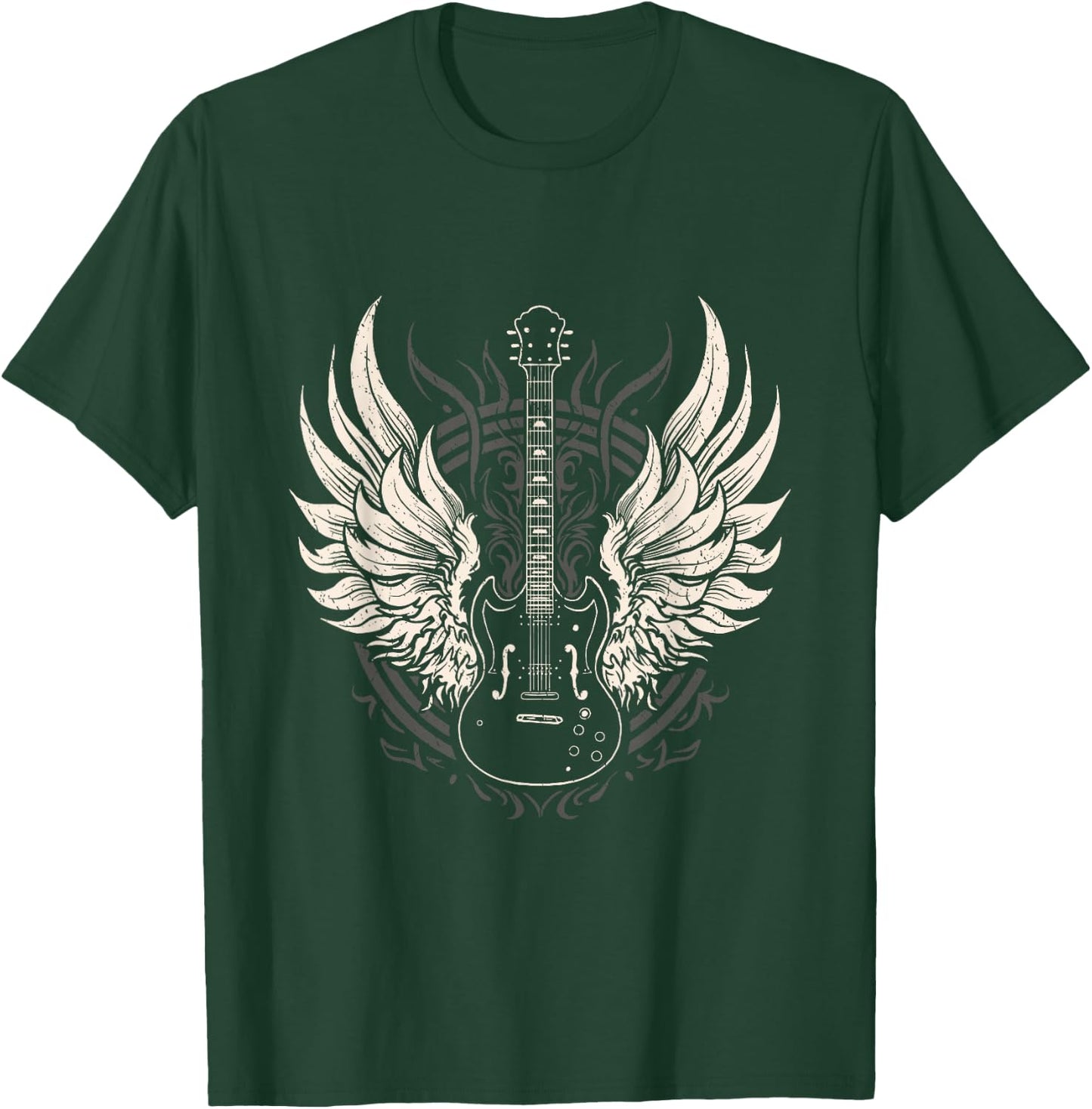Edgy Winged Electric Guitar Music Festival Concert Goers T-Shirt - T-Shirt | Forest
