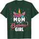Mom Of The Birthday Girl Unicorn Girls Family Matching T-Shirt - T-Shirt | Forest