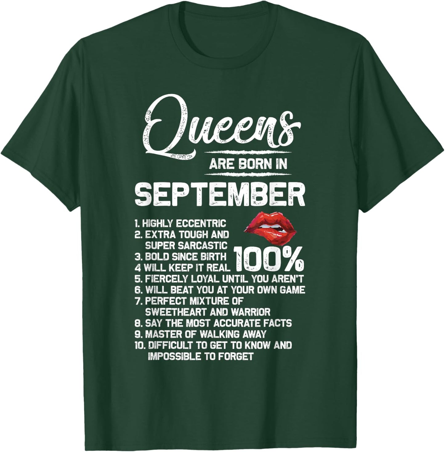 Queens Are Born in September Birthday Gifts T-Shirt - T-Shirt | Forest