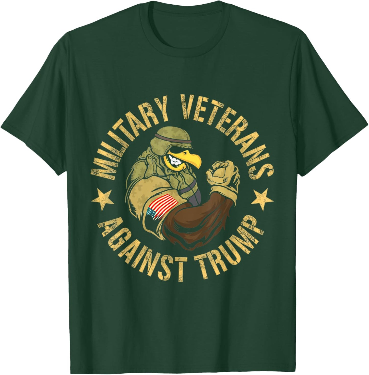 Military Veterans Against Trump 2020 Human USA Election T-Shirt - T-Shirt | Forest