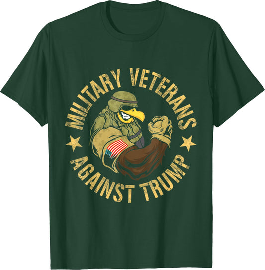 Military Veterans Against Trump 2020 Human USA Election T-Shirt - T-Shirt | Forest