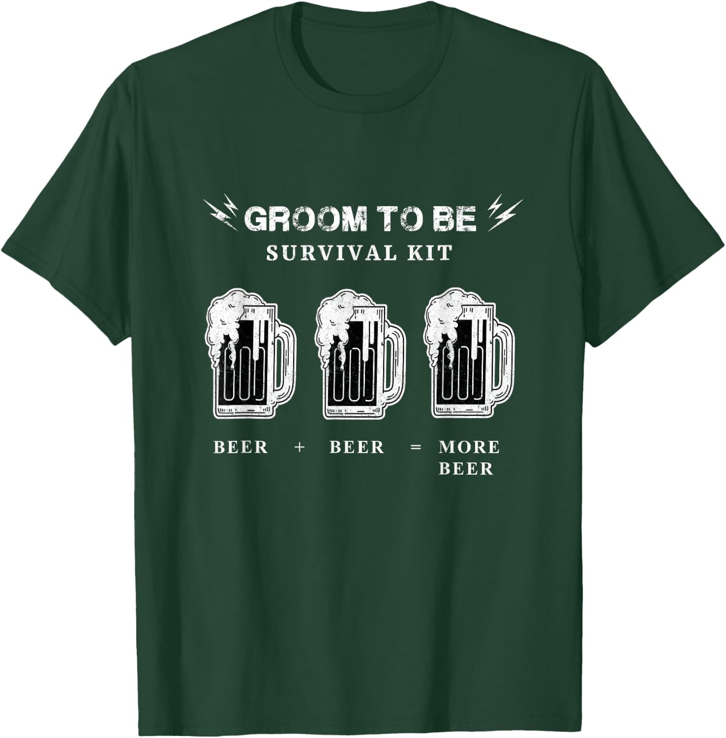 Funny Groom To Be Beer Shirt, Groom Survival Kit Beer T-Shirt - T-Shirt | Forest