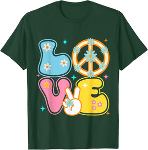 Peace Sign Love 60s 70s Tie Dye Hippie Costume T-Shirt - T-Shirt | Forest