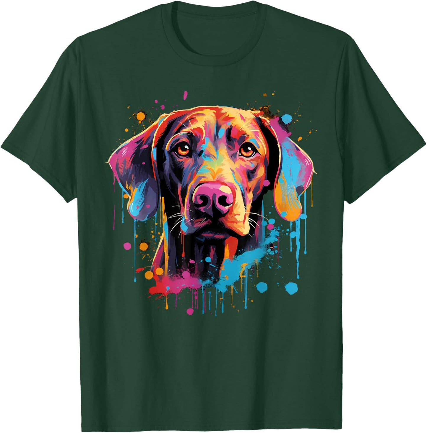 Colorful Vizsla Dog Men Women Kids T-Shirt - T-Shirt | Forest